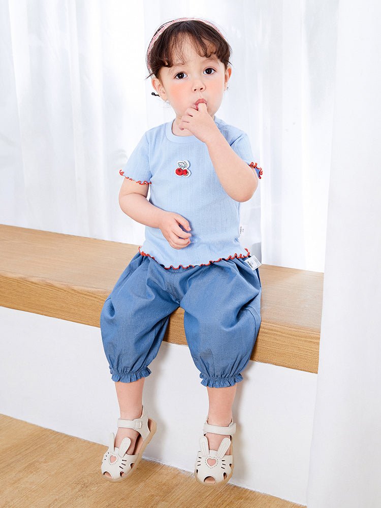 Balabala童裝女嬰童寬鬆舒適梭織長褲0-4歲 - balabala