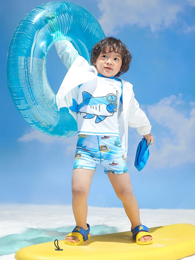 Balabala童裝男幼童鯊魚圖案分體泳衣2-10歲 - balabala