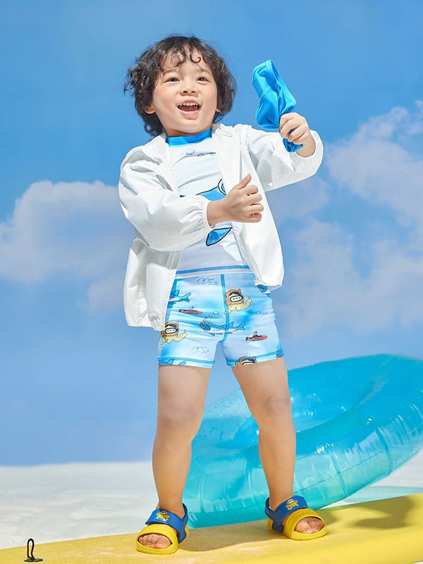 Balabala童裝男幼童鯊魚圖案分體泳衣2-10歲 - balabala