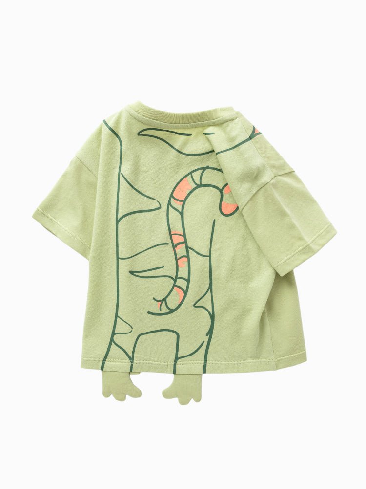 Balabala童裝男嬰童虎圖案圓V領短袖T恤0-4歲 - balabala