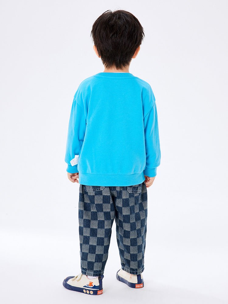 幼童時尚新潮淨色圓領衛衣 - balabala