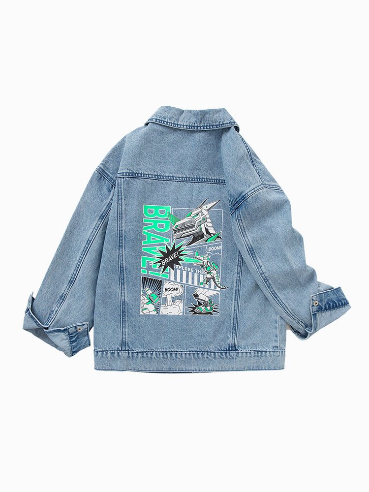 男中童機甲印花翻領便服 - balabala
