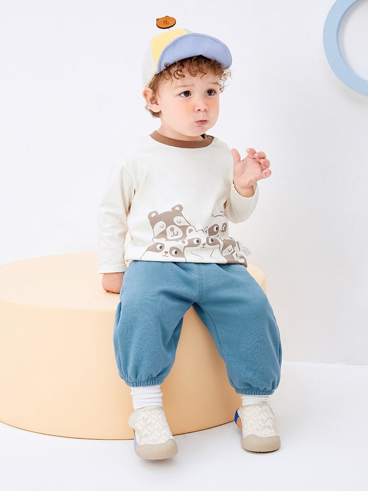 嬰童寬鬆版型基本多色長褲 - balabala