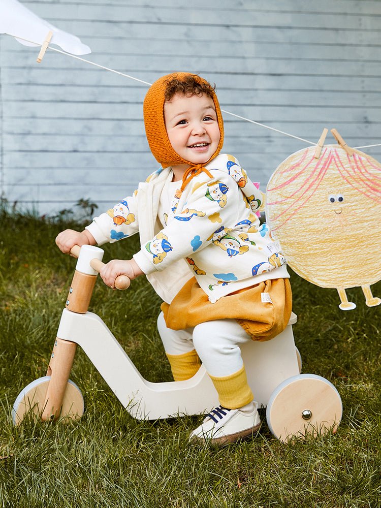 嬰童童趣動物印花連帽便服 - balabala