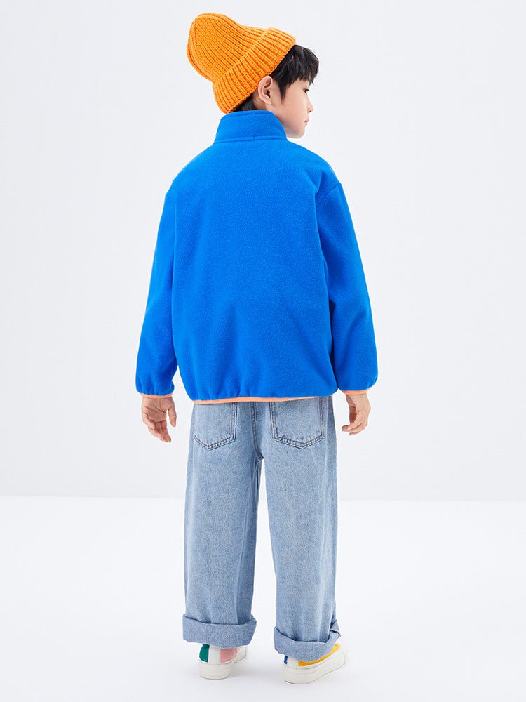 中幼童口袋圓領搖粒絨便服 - balabala
