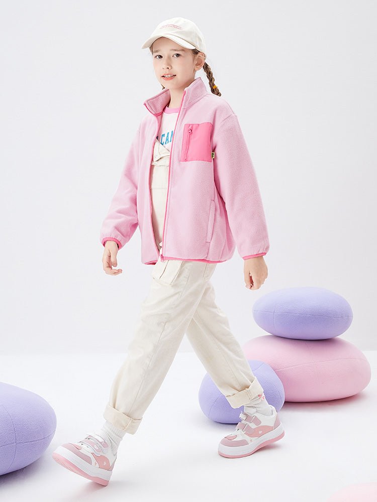 中幼童口袋圓領搖粒絨便服 - balabala