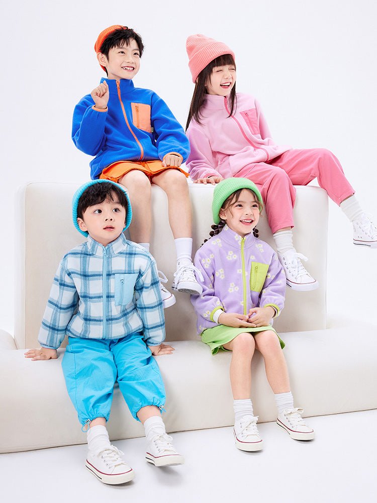 中幼童口袋圓領搖粒絨便服 - balabala